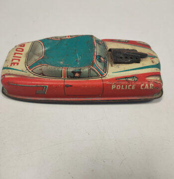 Modellino Giocattolo di Auto Polizia in Latta Vintage Anni '50