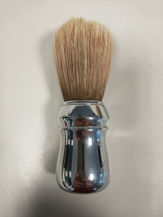 Pennello da Barba "Omega 48" con Manico in Plastica Cromata