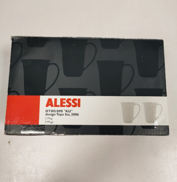 Set di 3 Tazze MUG in Porcellana Bianca "Alessi" della Serie KU