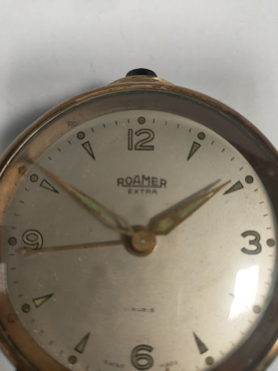 Sveglia "Roamer Extra" in Ottone Dorato Prodotto in Svizzera Vintage Anni 50