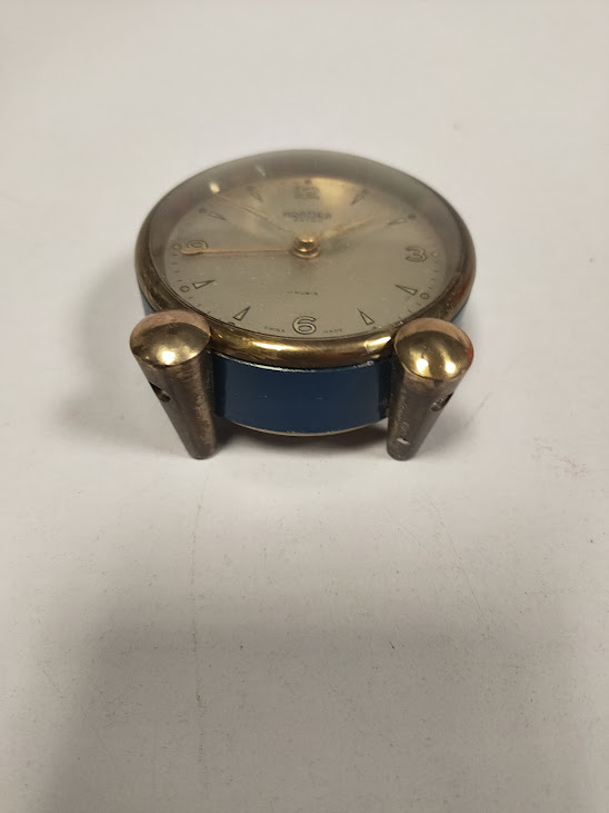 Sveglia "Roamer Extra" in Ottone Dorato Prodotto in Svizzera Vintage Anni 50