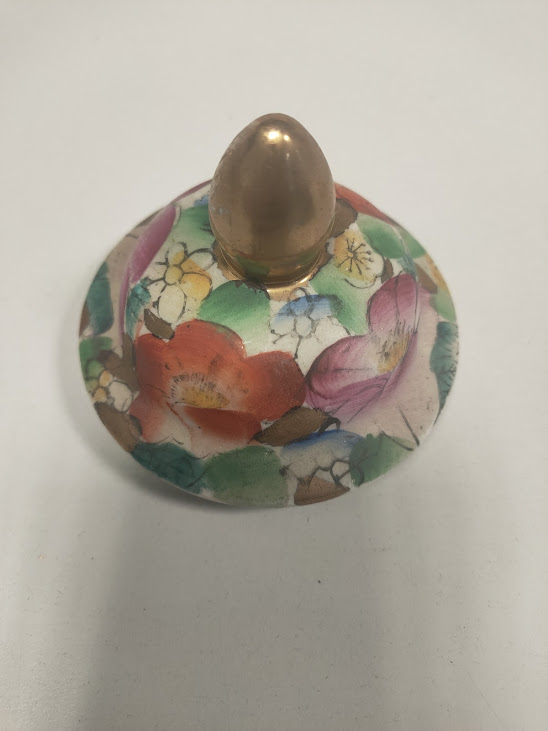 Vaso in Porcellana Cinese Decorato a Mano in Stile Mille Fiori Vintage Anni '80