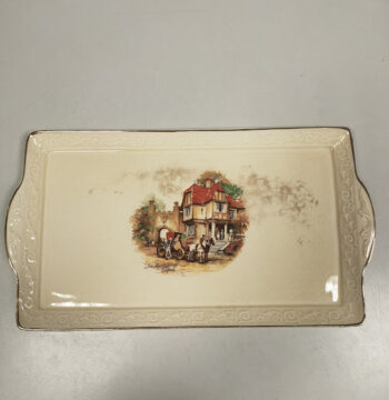Vassoio in Porcellana Inglese "Crown Devon" Serie "Coaching Days" Vintage Anni '60