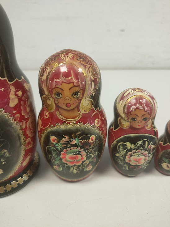 Bambola Matrioska Originale Russa 5 Pezzi Vintage Anni '70