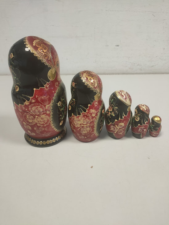 Bambola Matrioska Originale Russa 5 Pezzi Vintage Anni '70