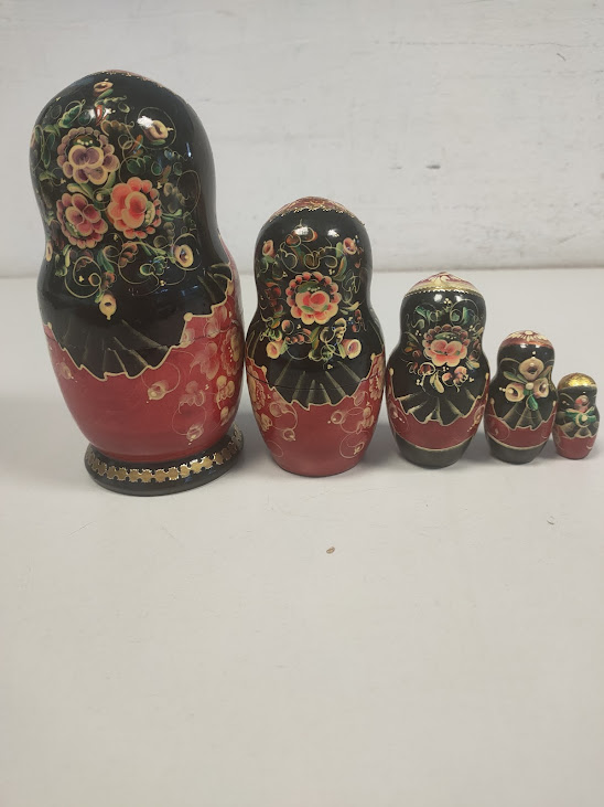 Bambola Matrioska Originale Russa 5 Pezzi Vintage Anni '70