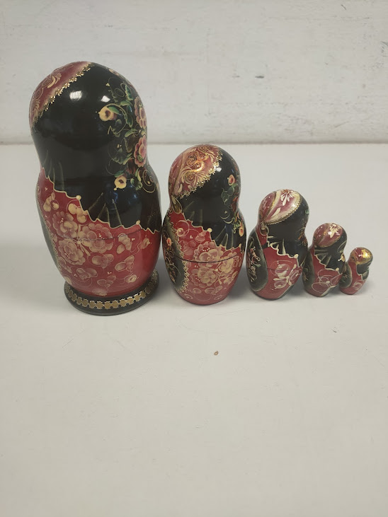 Bambola Matrioska Originale Russa 5 Pezzi Vintage Anni '70
