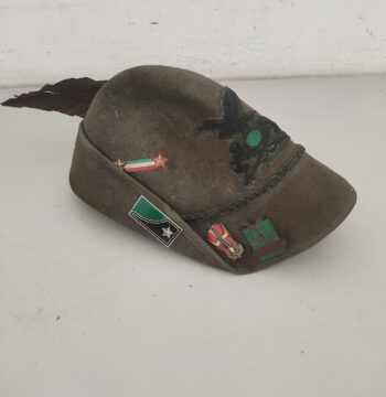 Cappello Alpino da Congedante degli "Alpini Dell'Esercito Italiano" Vintage Ann0 1910