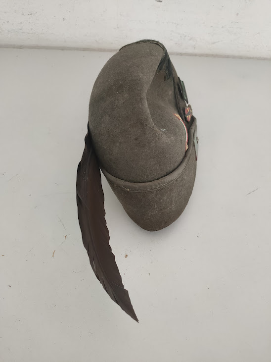 Cappello Alpino da Congedante degli "Alpini Dell'Esercito Italiano" Vintage Ann0 1910