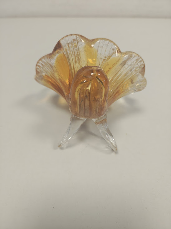 Centrotavola a Forma di Foglia in Vetro di Murano Vintage Anni 50