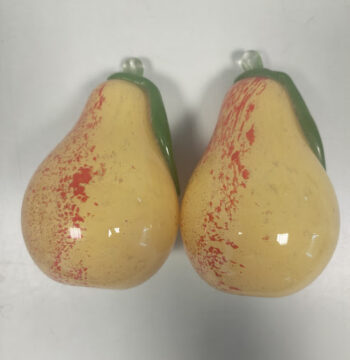 Coppie di Pere in Vetro Artistico Soffiato a Mano Vintage Anni 60-70