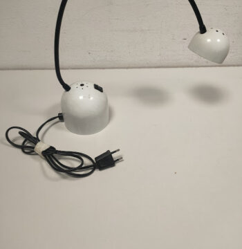 Lampada da Tavolo a Collo di Cigno di Colore Bianco Vintage Anni '80