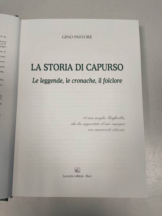 Libro La Storia di Capurso Le Leggende le Cronache il Folclore 2014