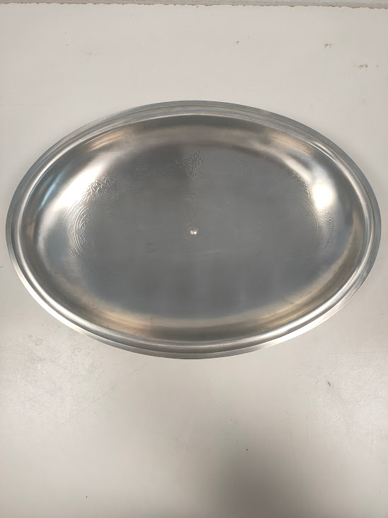 Piatto da Portata con Coperchio Realizzato in Acciaio Inossidabile Anni '80
