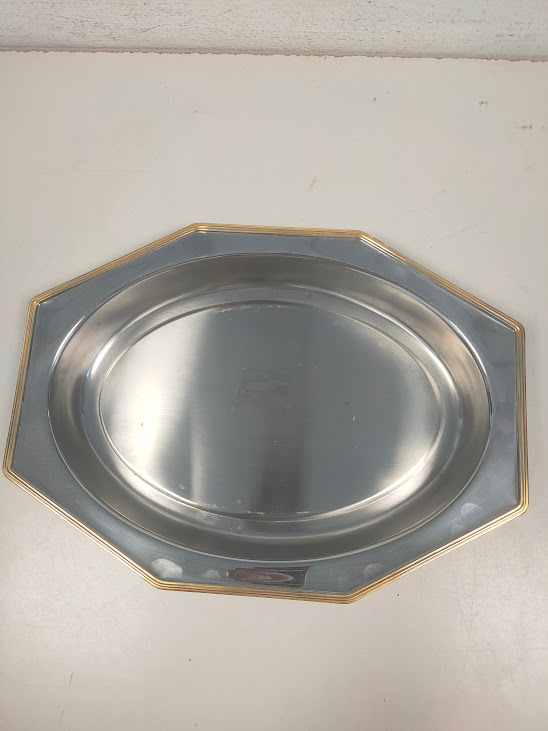 Piatto da Portata con Coperchio Realizzato in Acciaio Inossidabile Anni '80