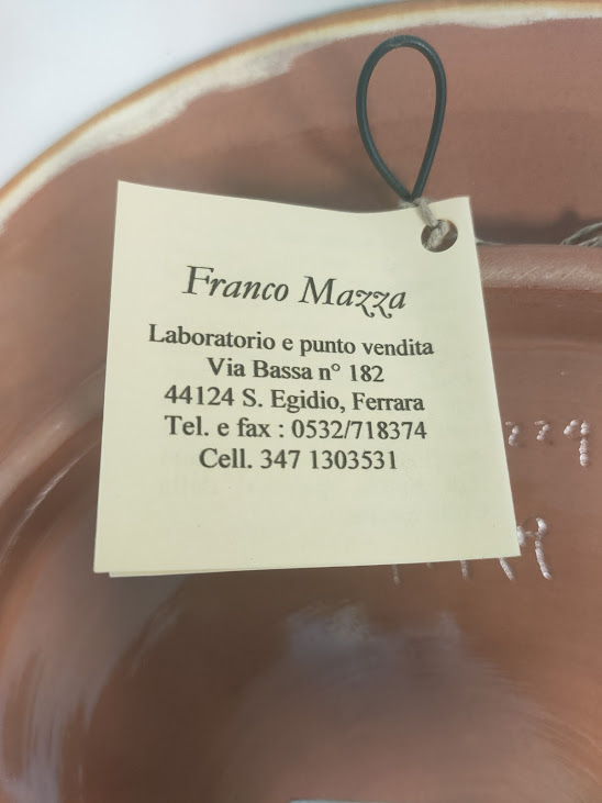 Piatto in Ceramica Artistica Graffita di Franco Mazza Vintage Anni '80