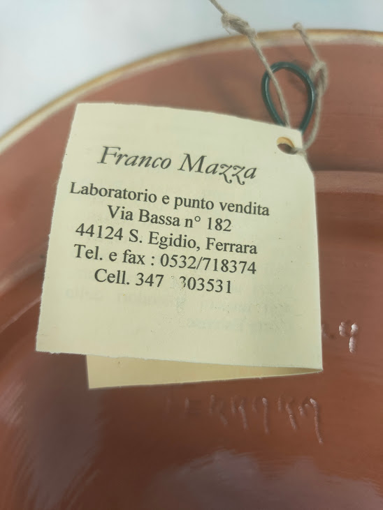 Piatto in Ceramica Artistica Graffita di Franco Mazza Vintage Anni '80