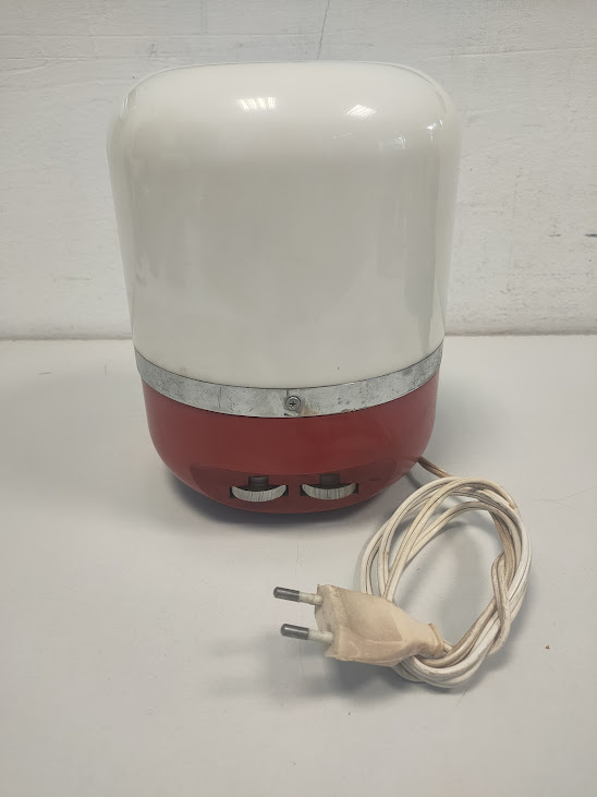Radio Lampada da Tavolo "Europhon" di Colore Bianco/Rosso Vintage 1968