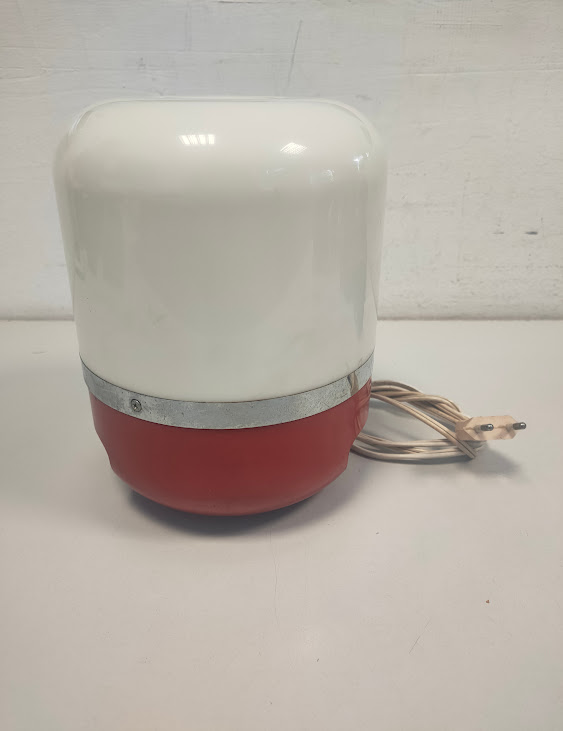 Radio Lampada da Tavolo "Europhon" di Colore Bianco/Rosso Vintage 1968