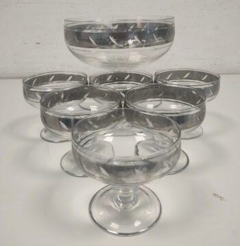 Servizio di 7 Coppe da Cocktail o Dessert in vetro Vintage Anni '70