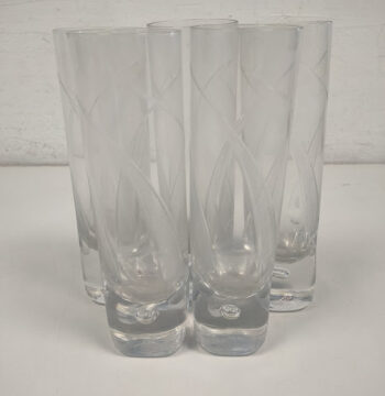 Set di 5 Bicchieri Alti in Cristallo Vintage Fine Anni '80