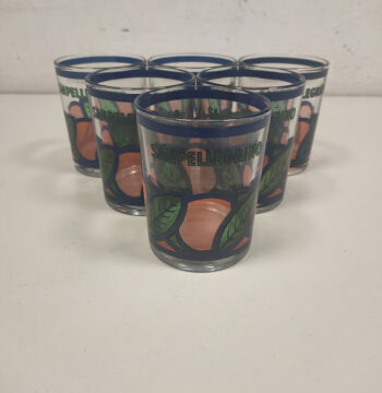 Set di 6 Bicchieri in Vetro San Pellegrino Vintage Anni '70