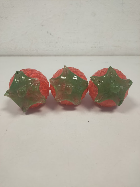 Set di Fragole Decorative in Vetro Soffiato o Cristallo Artificiale Anni 60-70