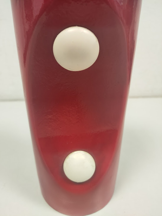 Vaso di Ceramica Smaltata di Colore Rosso in Stile "Space Age" Anni 70