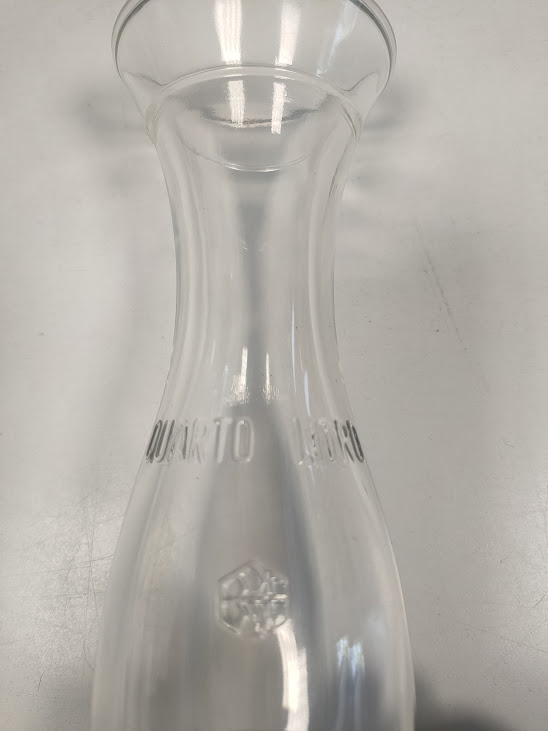 Caraffa in Vetro Quarto Litro per Acqua e Vino Capacità 0,4 Litri
