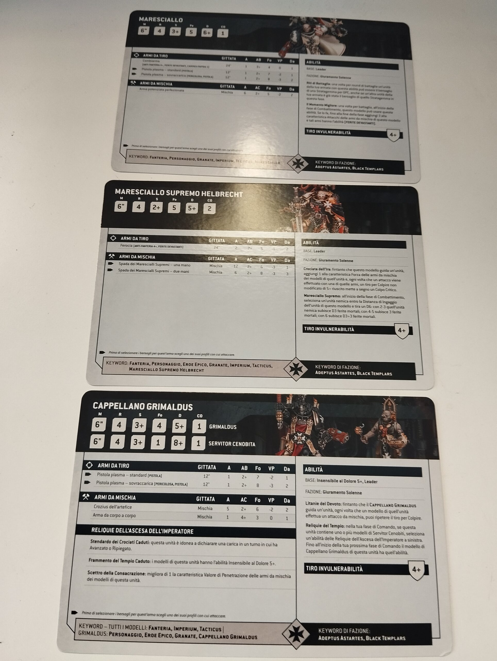Carte Warhammer 40K Black Templar