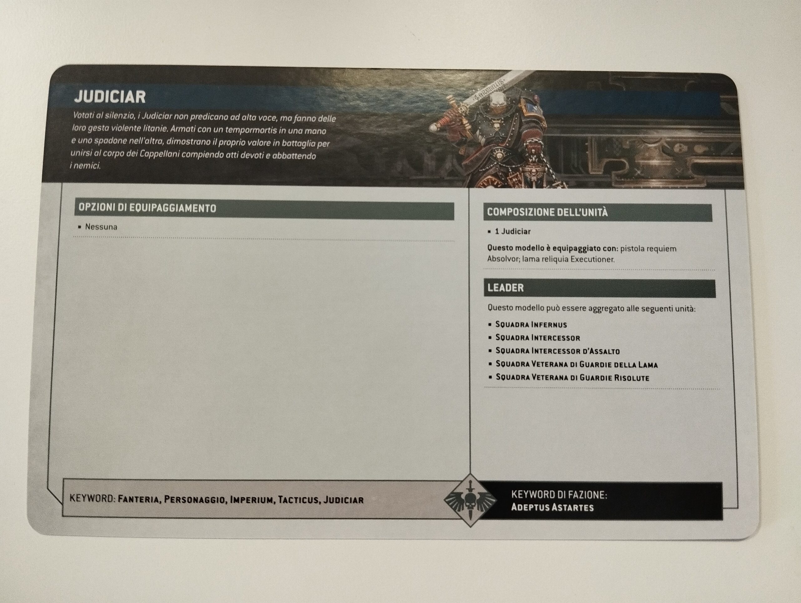 Carte Warhammer 40K Space Marine