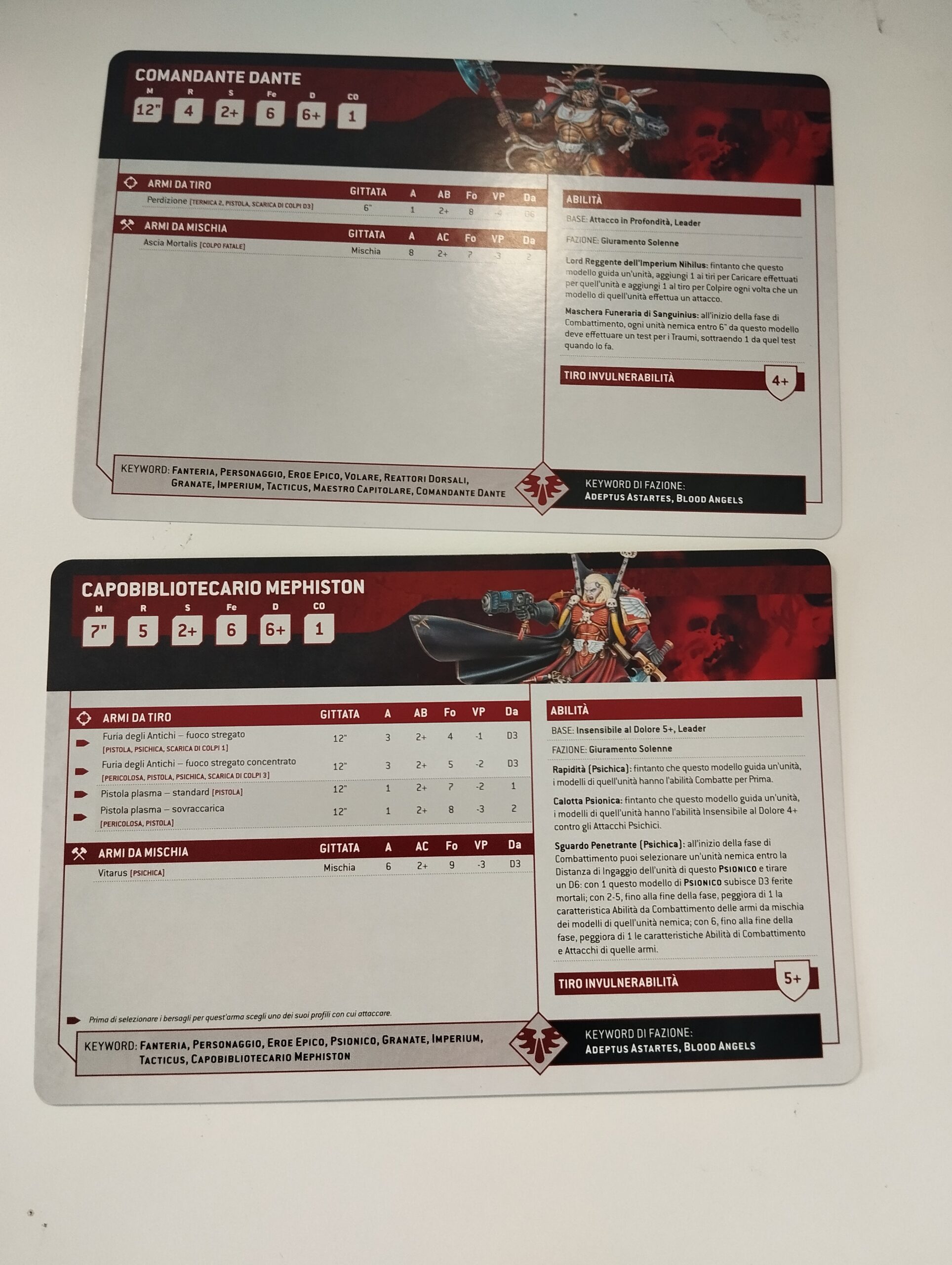 Carte Warhammer 40K Blood Angels
