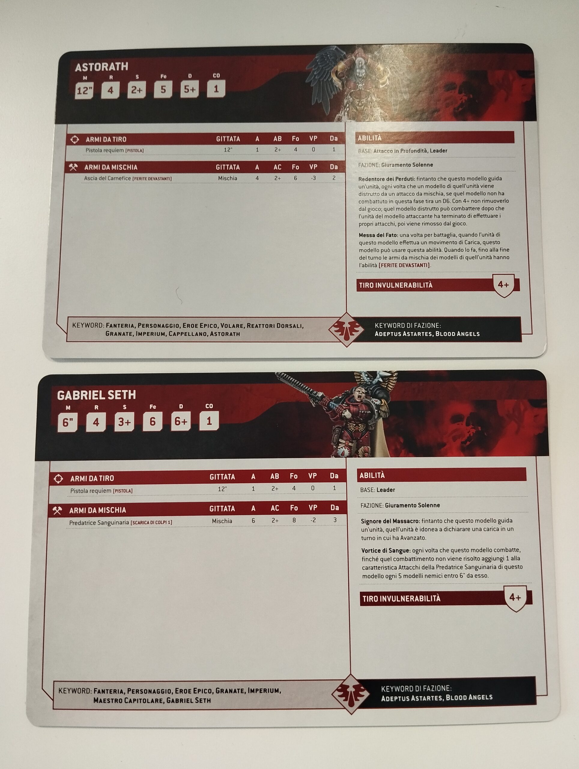 Carte Warhammer 40K Blood Angels