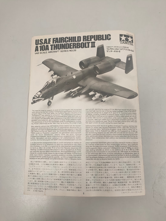 kit di Modellismo in Plastica Tamiya 1/48 Fairchild Republic A-10A Thunderbolt II 1991