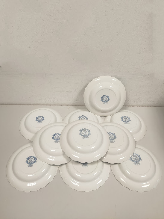 Set 10 Piatti in Ceramica Inglese della Manifattura Ridgway Vintage Anni '70