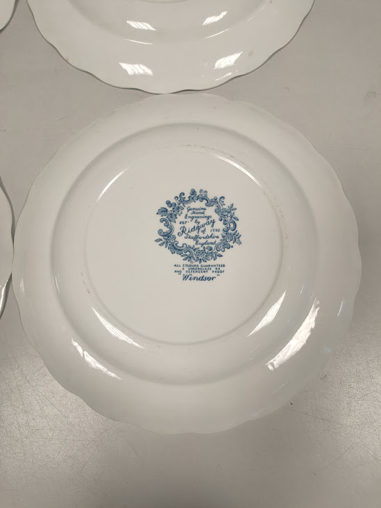 Set 4 Piatti in Ceramica Inglese Decorati con Motivo Windsor Anni '80