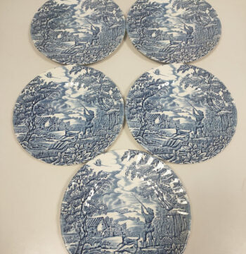 Set 5 Piatti in Ceramica del Modello "The Hunter" Vintage Anni '80