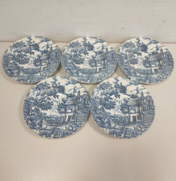 Set 5 Piatti in Ceramica della Collezione "The Hunter" Vintage Anni '80