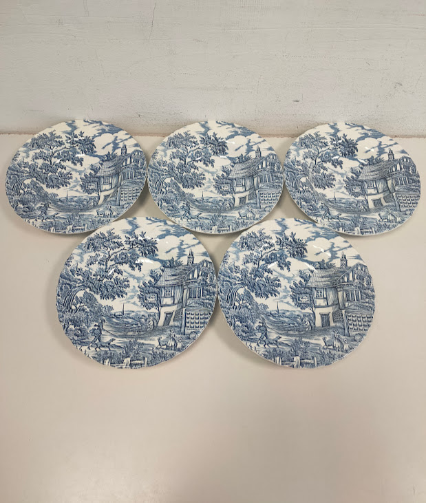Set 5 Piatti in Ceramica della Collezione "The Hunter" Vintage Anni '80