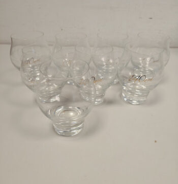 Set 8 Bicchieri da Brandy o Cognac Modello "Cristal Bool" Vintage Anni '70