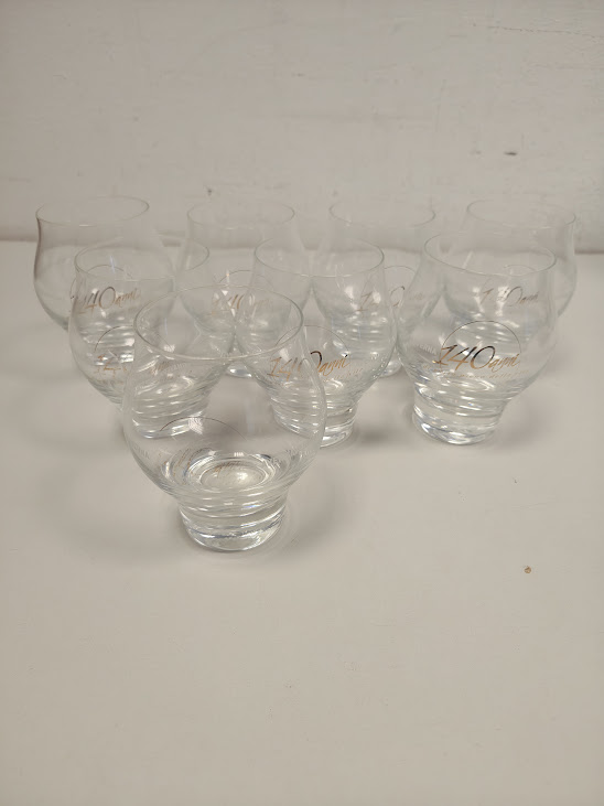 Set 8 Bicchieri da Brandy o Cognac Modello "Cristal Bool" Vintage Anni '70