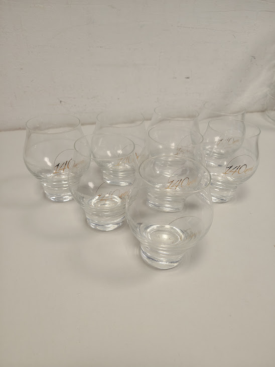 Set 8 Bicchieri da Brandy o Cognac Modello "Cristal Bool" Vintage Anni '70