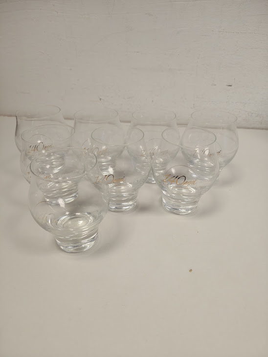 Set 8 Bicchieri da Brandy o Cognac Modello "Cristal Bool" Vintage Anni '70