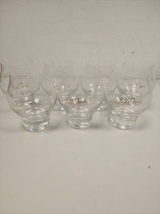 Set 8 Bicchieri da Brandy o Cognac Modello "Cristal Bool" Vintage Anni '70