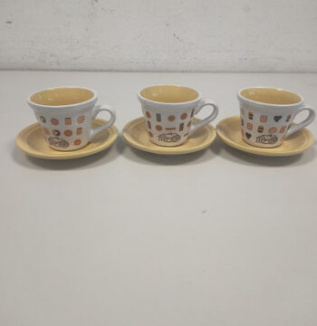 Set di 3 tazzine con piattini da Caffè della Collezione Mulino Bianco 2016