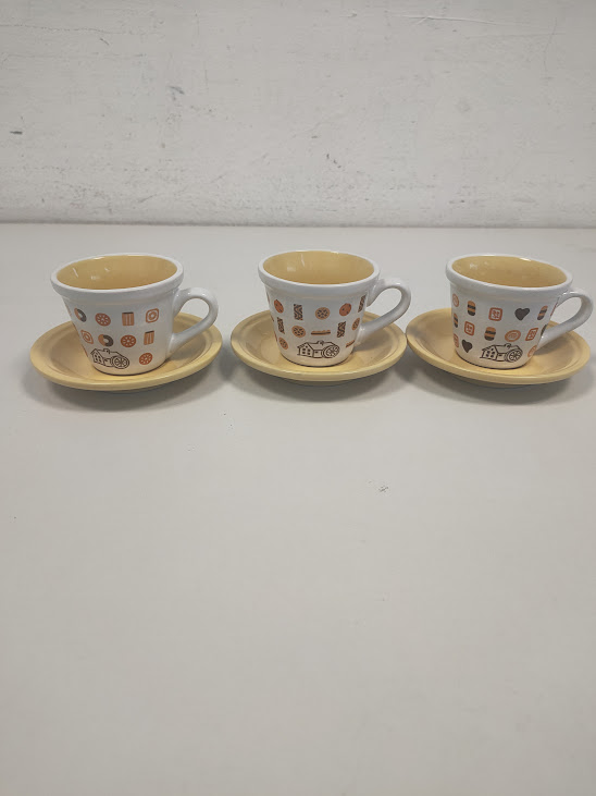 Set di 3 tazzine con piattini da Caffè della Collezione Mulino Bianco 2016