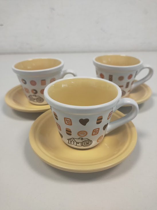 Set di 3 tazzine con piattini da Caffè della Collezione Mulino Bianco 2016