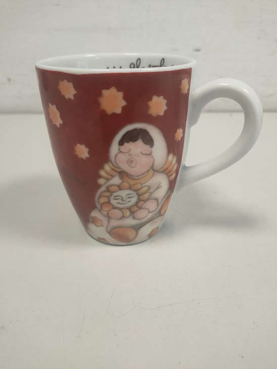 Tazza della "THUN" Realizzata in Porcellana Decorata a Mano con Motivo Natalizio