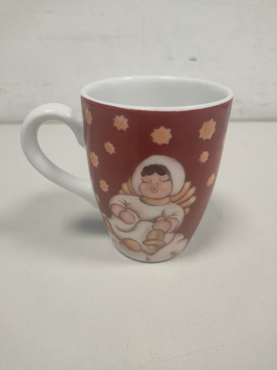 Tazza della "THUN" Realizzata in Porcellana Decorata a Mano con Motivo Natalizio