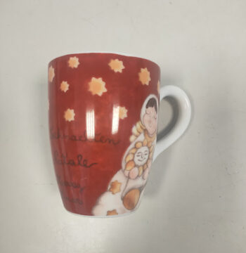 Tazza della "THUN" Realizzata in Porcellana Decorata a Mano con Motivo Natalizio